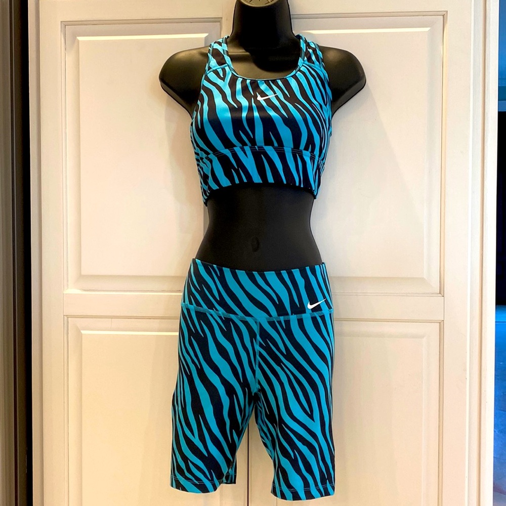 NIKE Compression Sports bra top and 7” long shorts